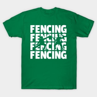 Men Fencing Silhouette Sword Foil T-Shirt